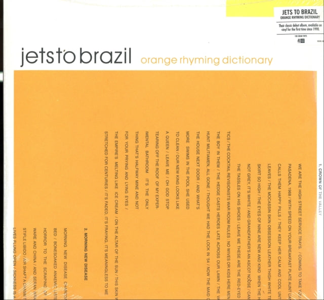 Jets To Brazil Orange Rhyming Dictionary (2Lp/180G) Vinyl Record LP