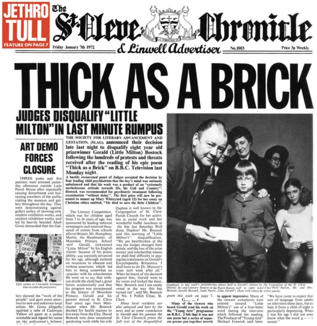 Jethro Tull 'Thick As A Brick (50Th Anniversary Edition)' Vinyl Record LP