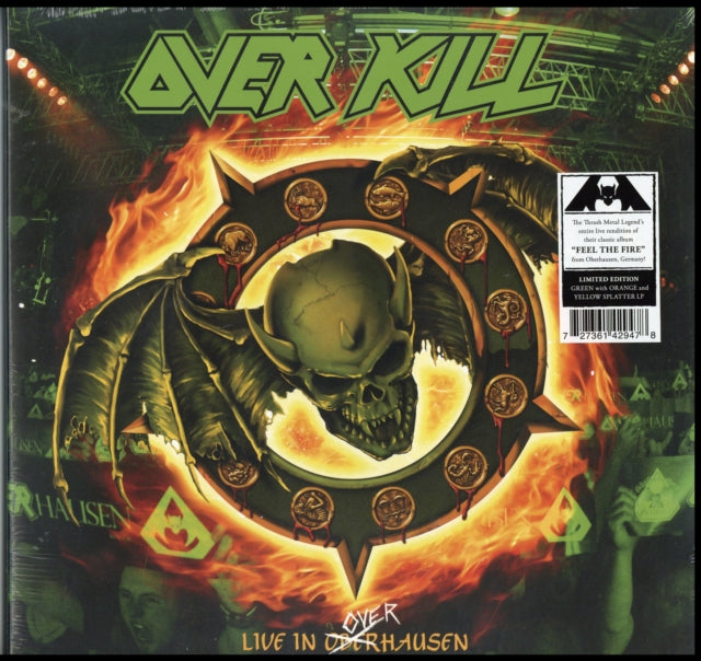 Overkill Feel The Fire (Live In Overhausen) (2 Lp, Green W/ Orange & Yello Vinyl Record LP