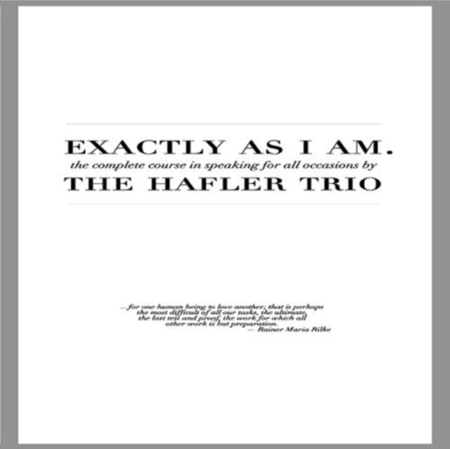 Hafler Trio 'Exactly As I Am (2CD)' 